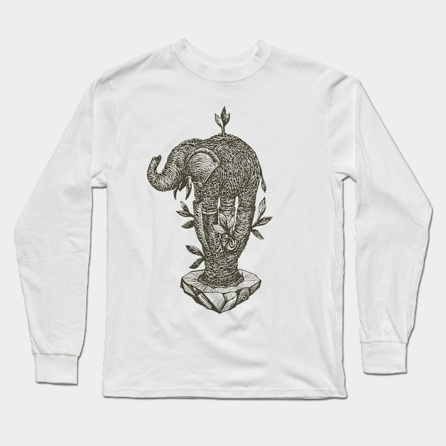 Elephant and Sapling Long Sleeve T-Shirt by GeeTee